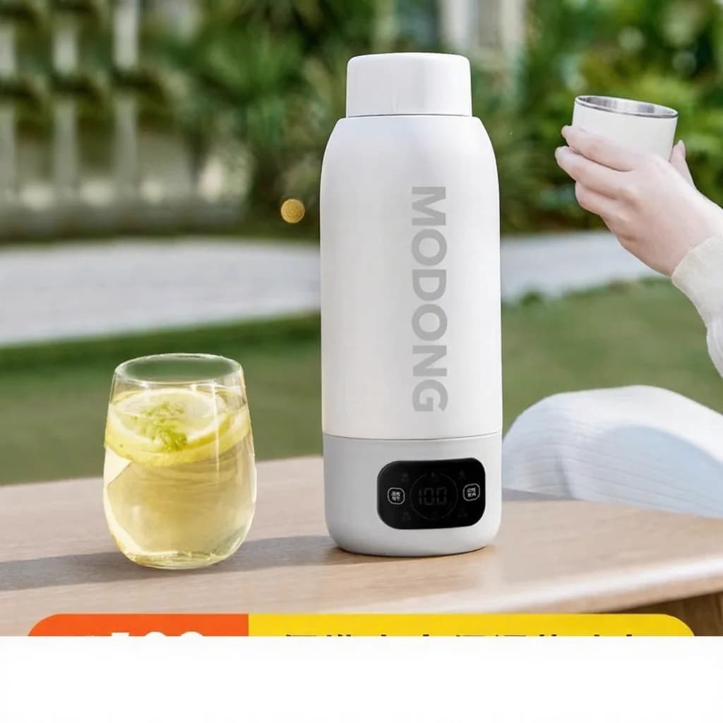כוס קומקום חשמלי נייד לנסיעות 600ml, דופן פנימית 316 Stainless Steel