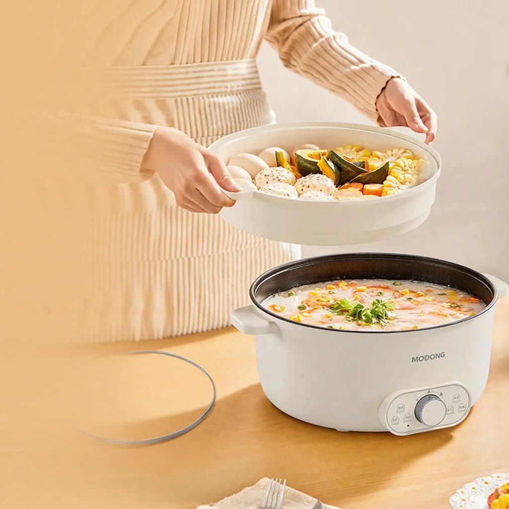 סיר חם חשמלי 6L 7L 8L עם סלסלת אידוי, 220V