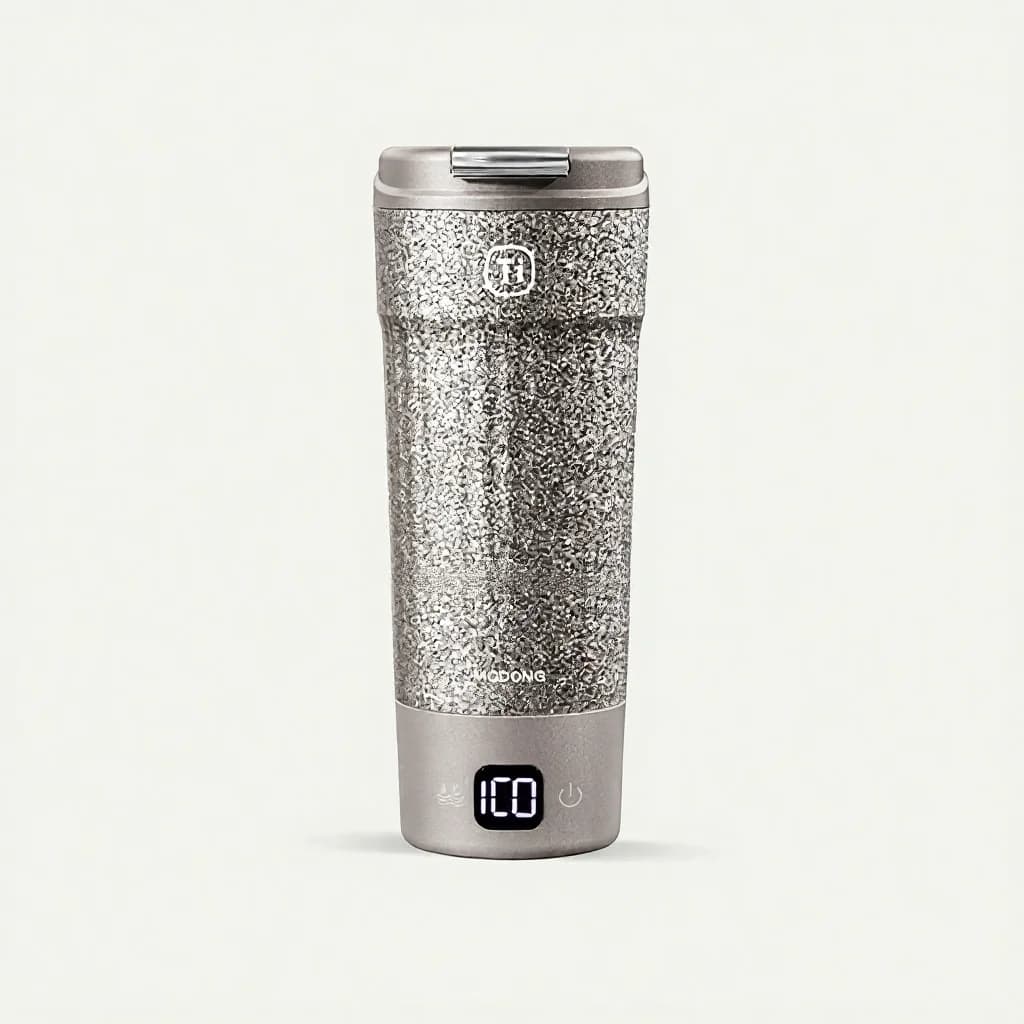 כוס חימום חשמלית טיטניום ניידת 400ml עם תצוגת טמפרטורה