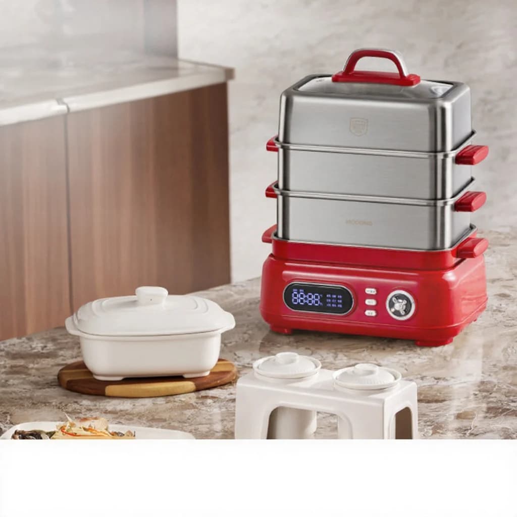 סיר אידוי חשמלי מנירוסטה 18L 24L עם 2 או 3 שכבות