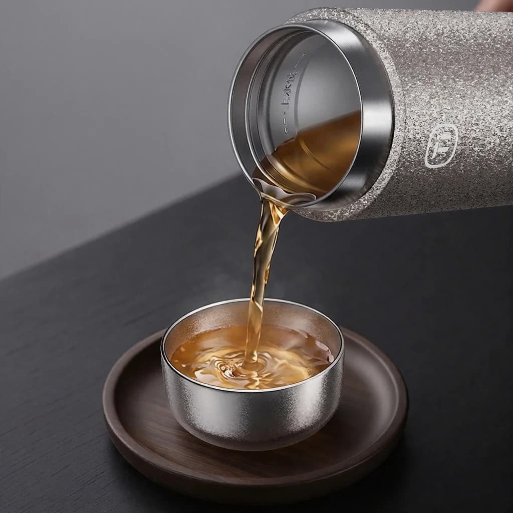 סט כוסות קונג פו מטיטניום טהור, שתי כוסות 55ml