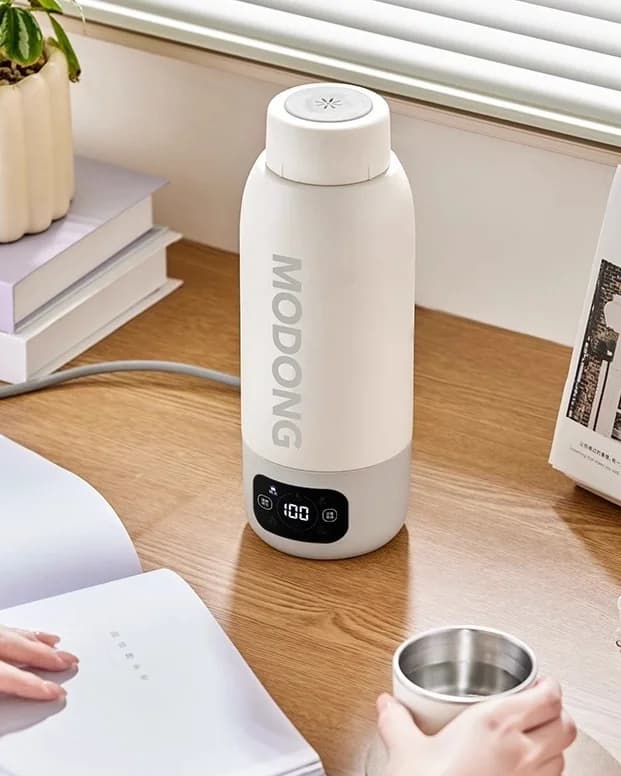 כוס קומקום חשמלי נייד לנסיעות 600ml, דופן פנימית 316 Stainless Steel