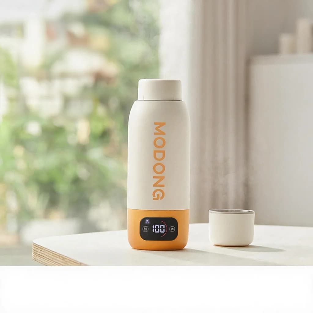 כוס חימום חשמלית ניידת 600ml בטנת 316 עם בידוד ואקום