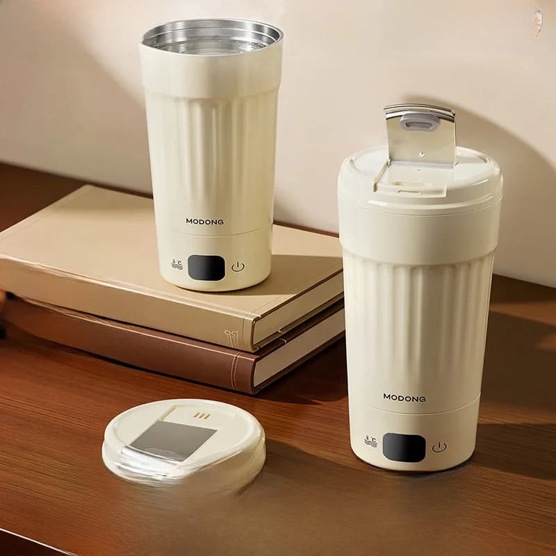 כוס חימום חשמלית ניידת, 400mL, 7 הגדרות טמפרטורה