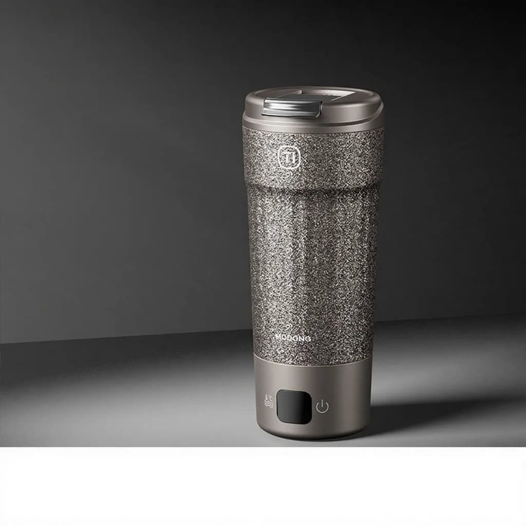 כוס טיולים חשמלית מטיטניום 400ml עם תצוגת טמפרטורה