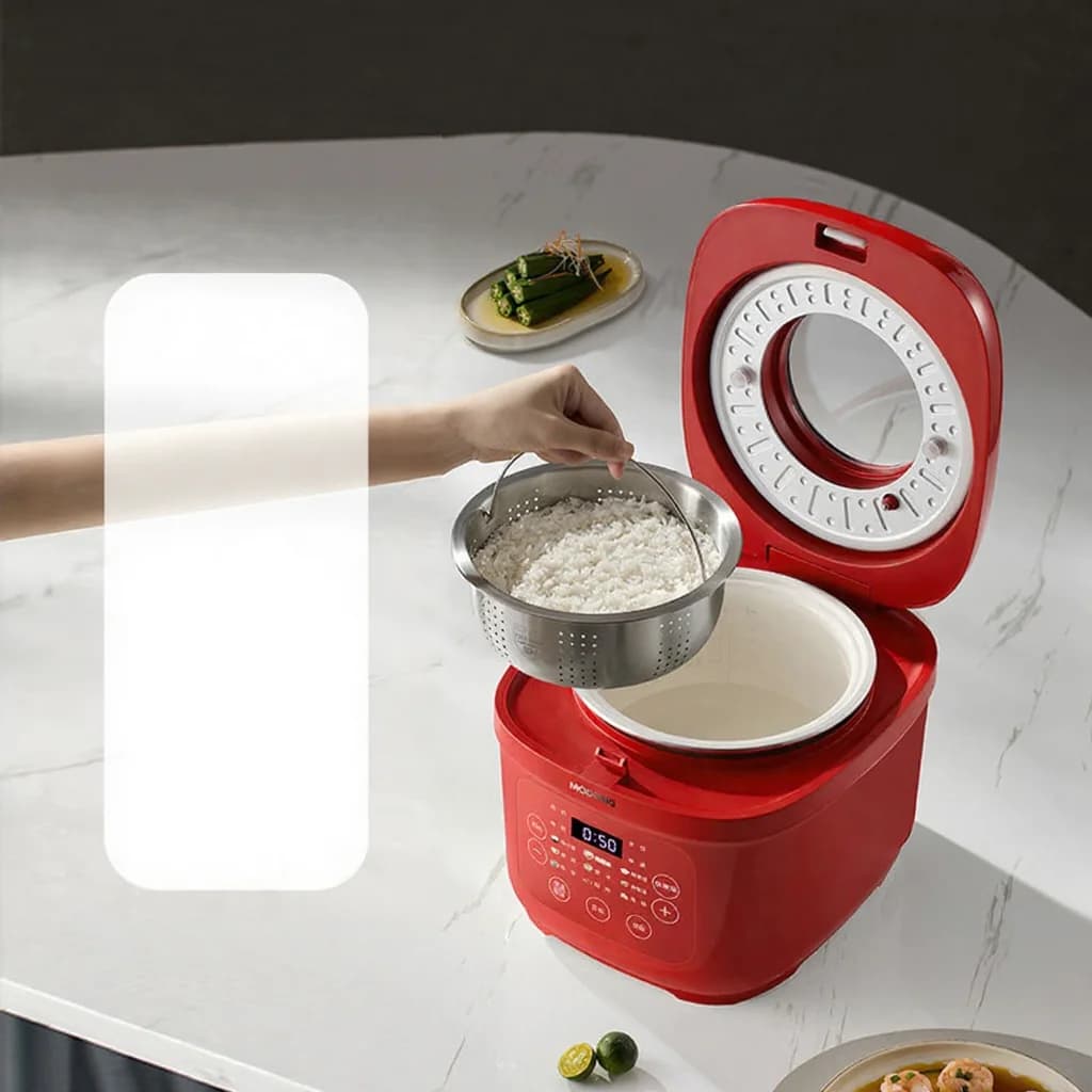 סיר אורז חשמלי 3L עם כוס פנימית קרמית, 600W