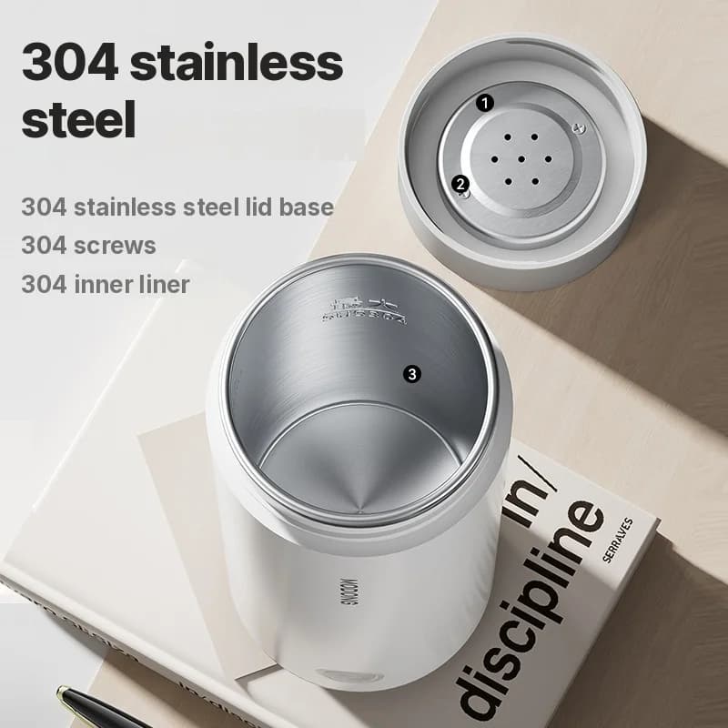 כוס חימום חשמלית ניידת נירוסטה 304 300ml 220V