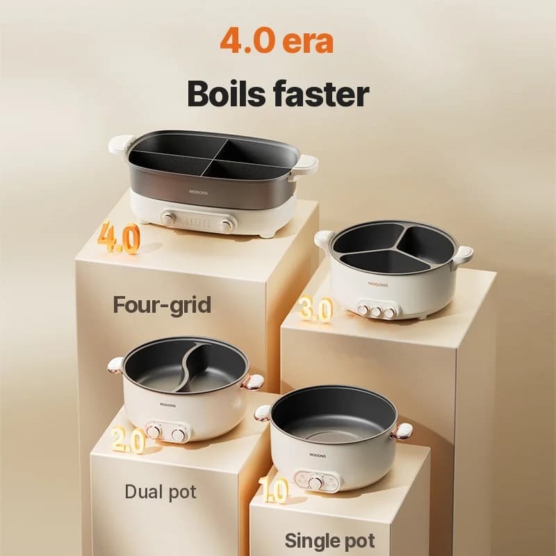 סיר חם חשמלי 7L עם מחיצה או ארבעה תאים, 220V, סיר מפוצל