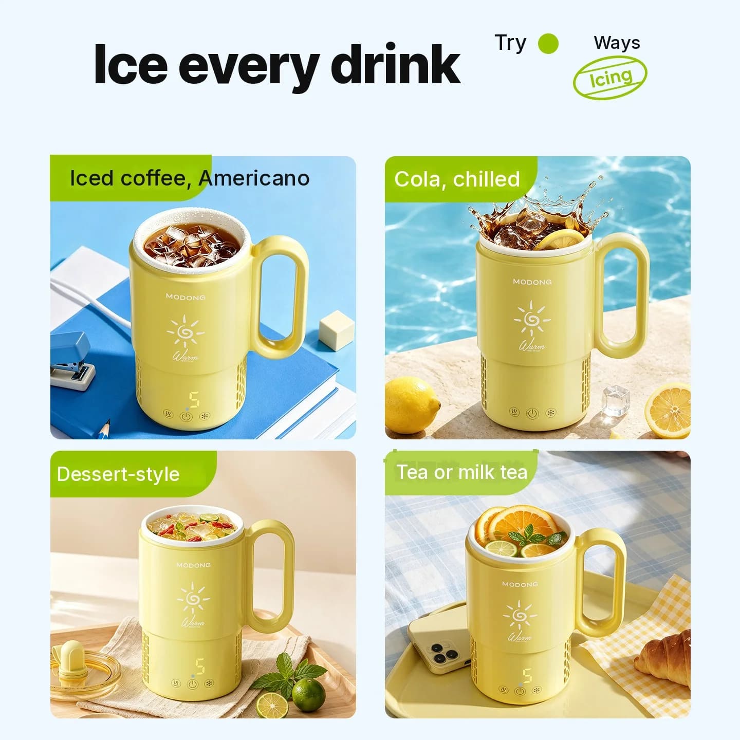 כוס מיני לקירור ולחימום 450mL 36W בקרת מגע