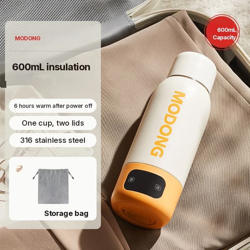 כוס חימום חשמלית ניידת 600ml 316 Liner מבודדת בוואקום