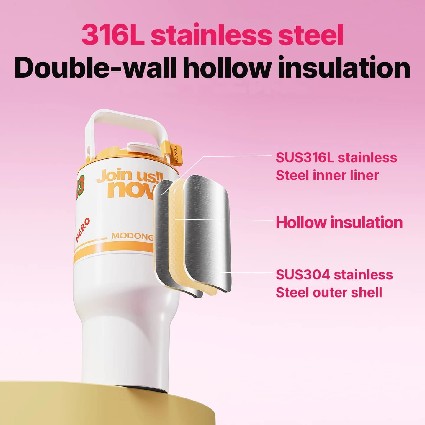 כוס ערבול חימום חשמלית ניידת 220V 2500W 316 Steel