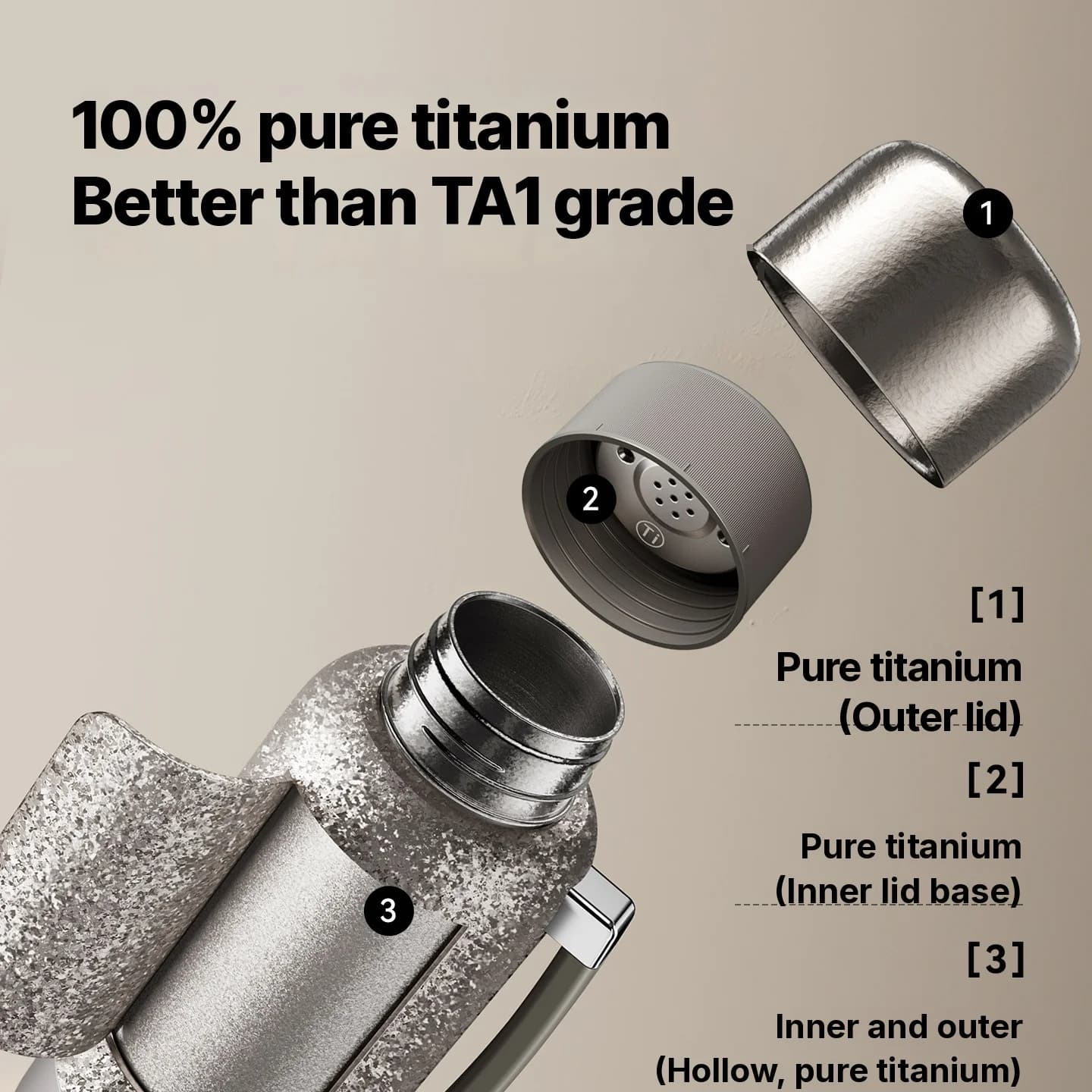 כוס חימום חשמלית מטיטניום טהור עם בידוד 1200ml