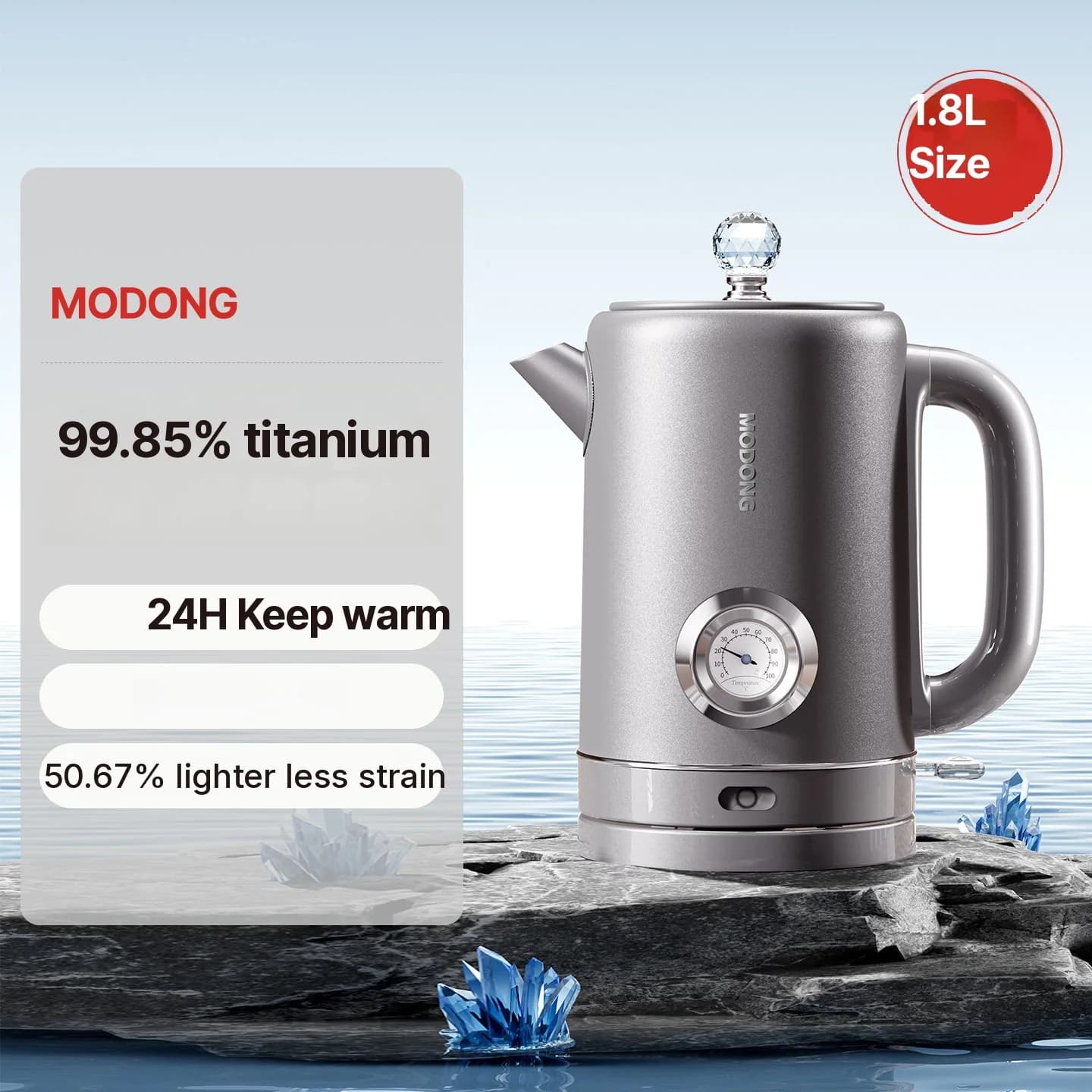 קומקום חשמלי 304 Stainless Steel 1.8L שמירת חום 1500W