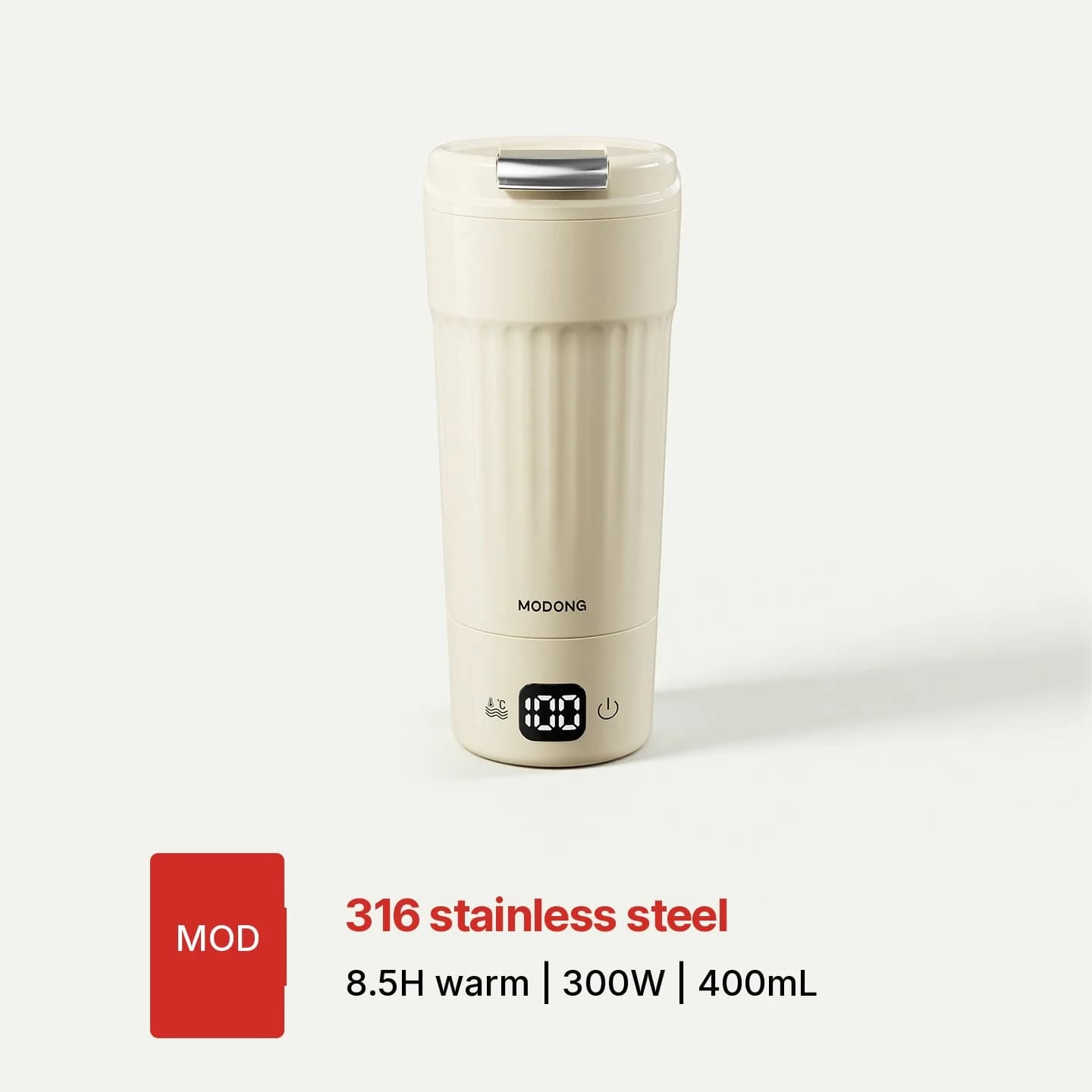 כוס חימום חשמלית ניידת, 400mL, 7 הגדרות טמפרטורה