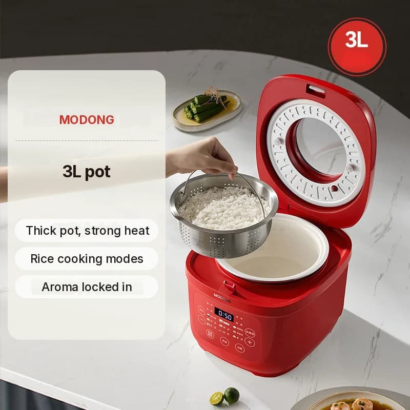 סיר אורז חשמלי 3L עם סיר פנימי קרמי, 600W
