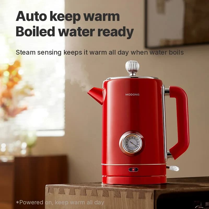 קומקום חשמלי 304 Stainless Steel 1.8L שמירת חום 1500W