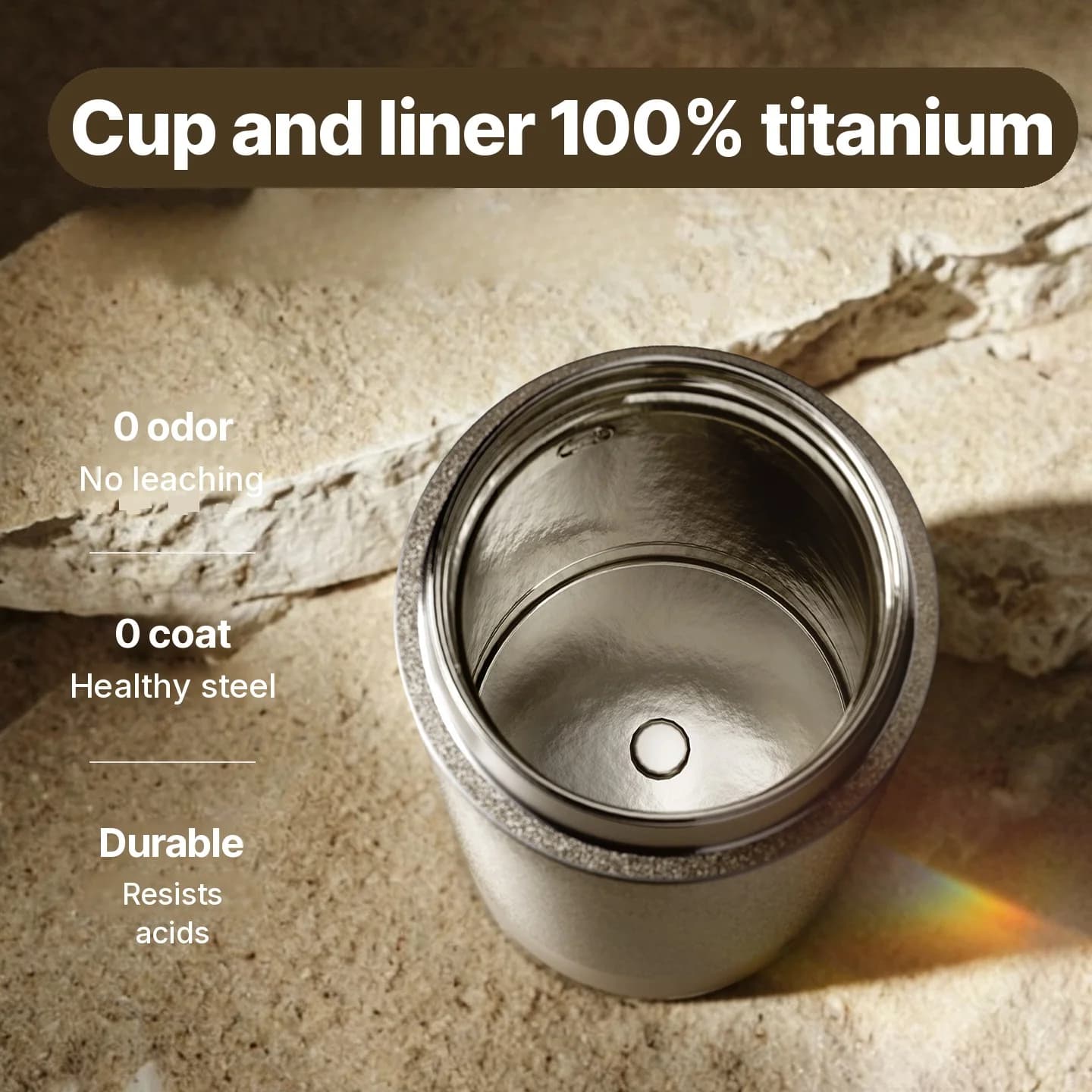 כוס חימום חשמלית טיטניום ניידת 350ml מארז מתנה
