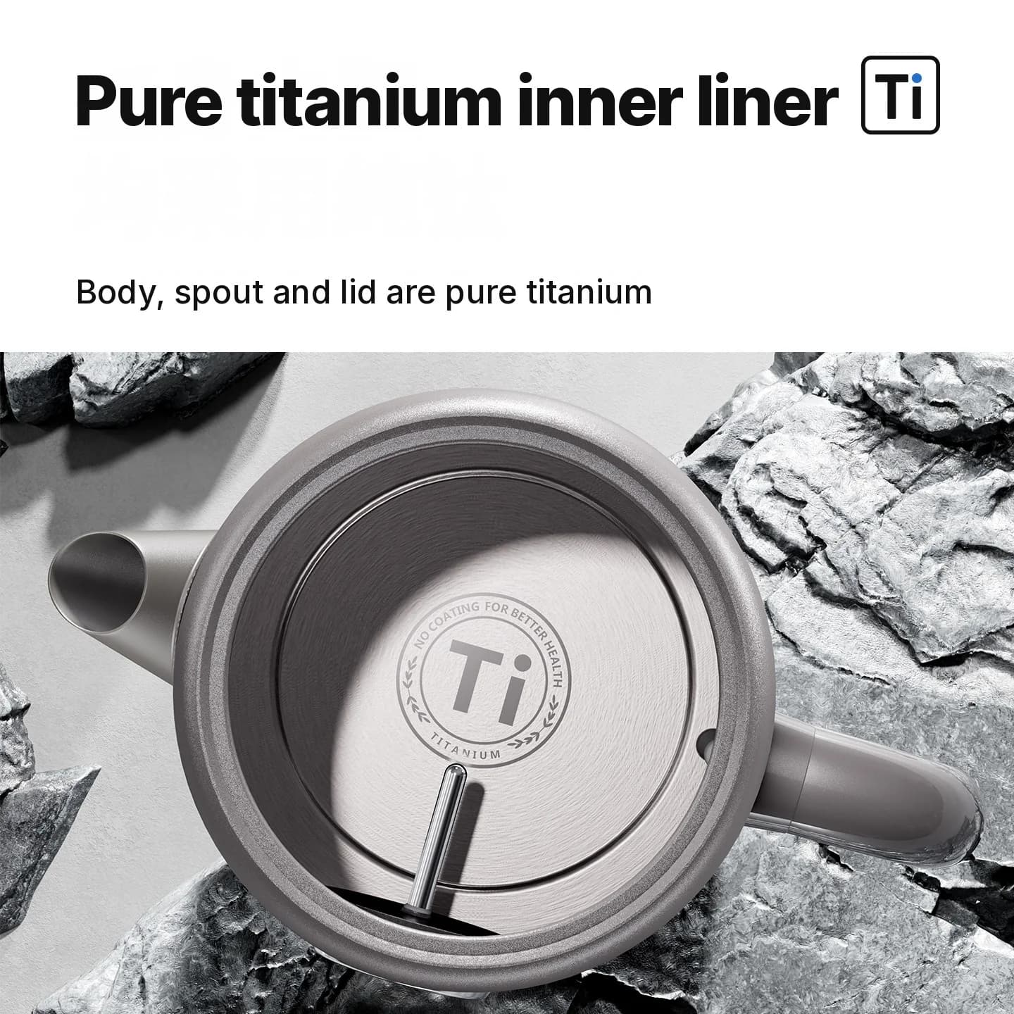 קומקום חשמלי טיטניום טהור 1.8L עם תצוגת טמפרטורה