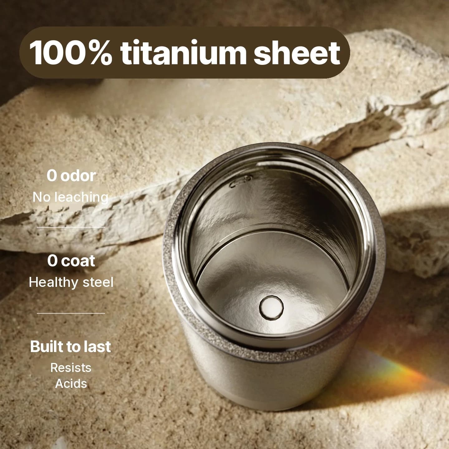 ספל נסיעות חשמלי מטיטניום 350ml עם בקרת טמפרטורה
