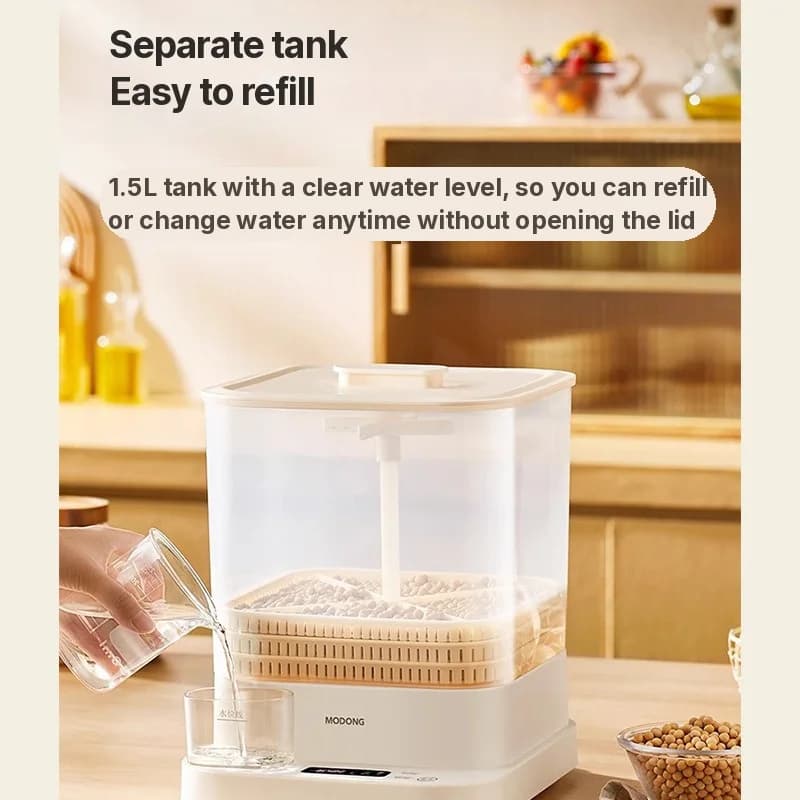 מכין נבטים חשמלי לבית 1.5L 20W 3 שכבות