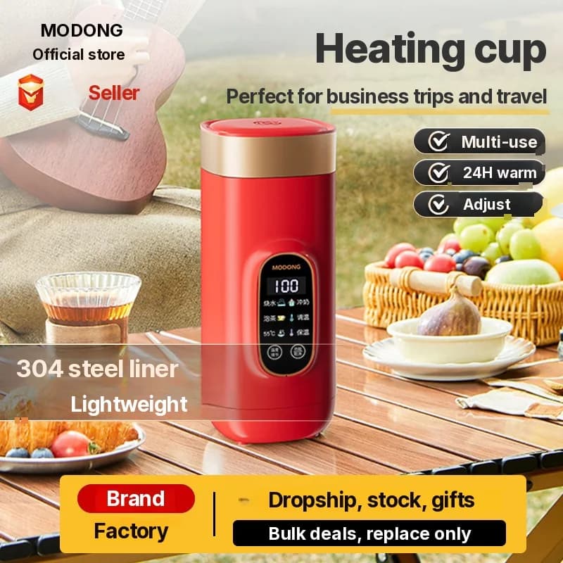 כוס חימום חשמלית ניידת 650ml רירית 304 220V