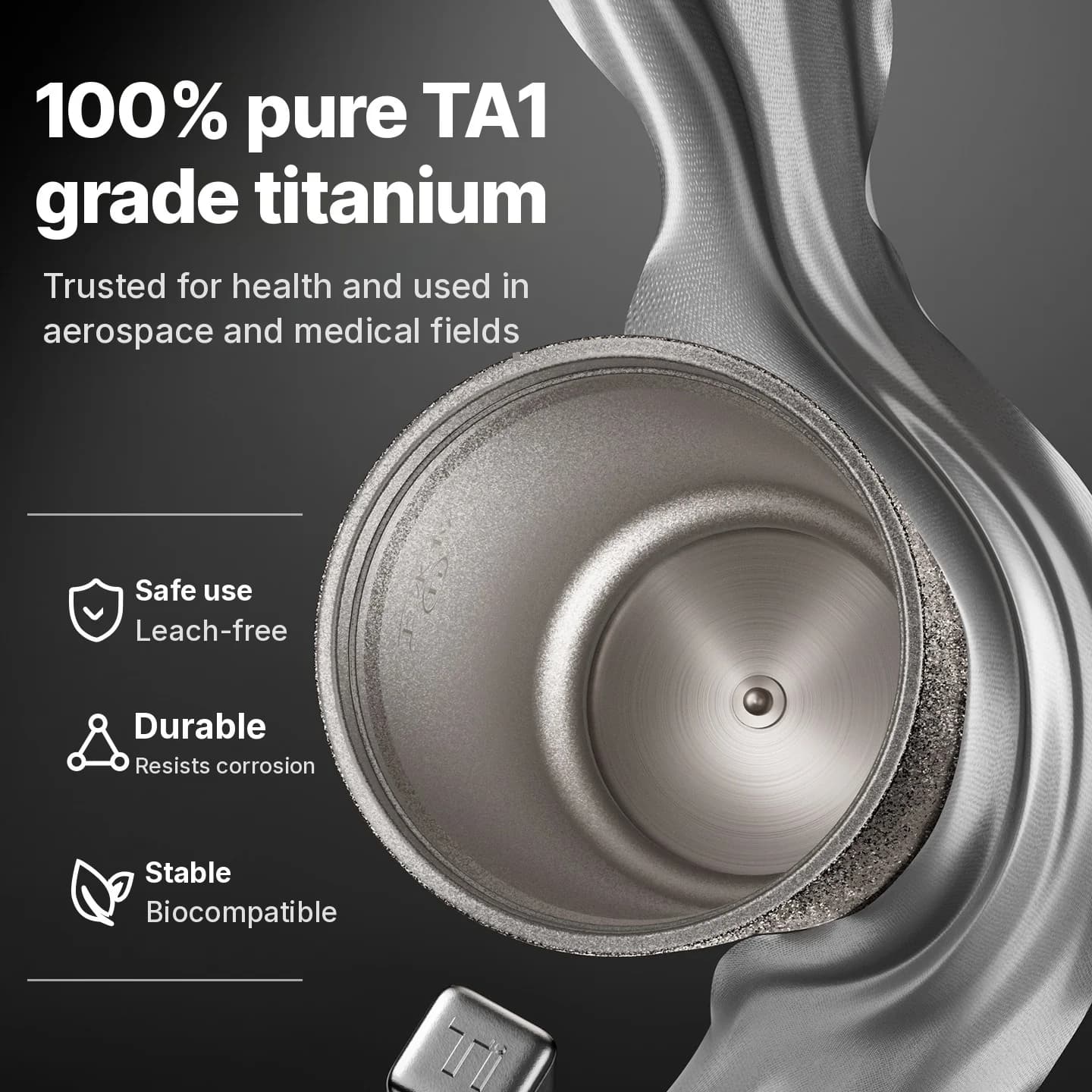 כוס חימום חשמלית ניידת מטיטניום 400ml עם תצוגת טמפרטורה