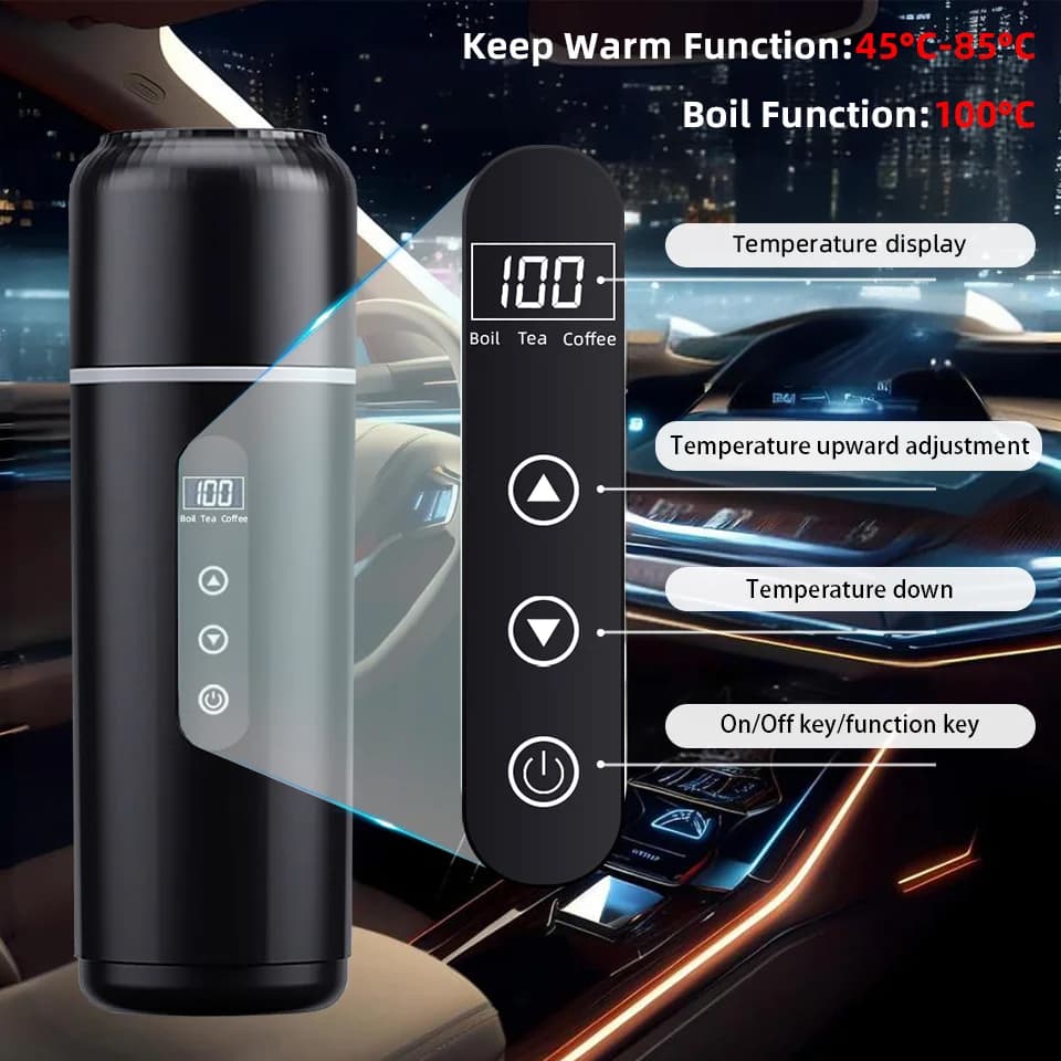כוס חימום לרכב 500ml 12V/24V