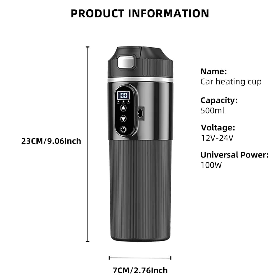 ספל חימום חשמלי 500ml 12V/24V