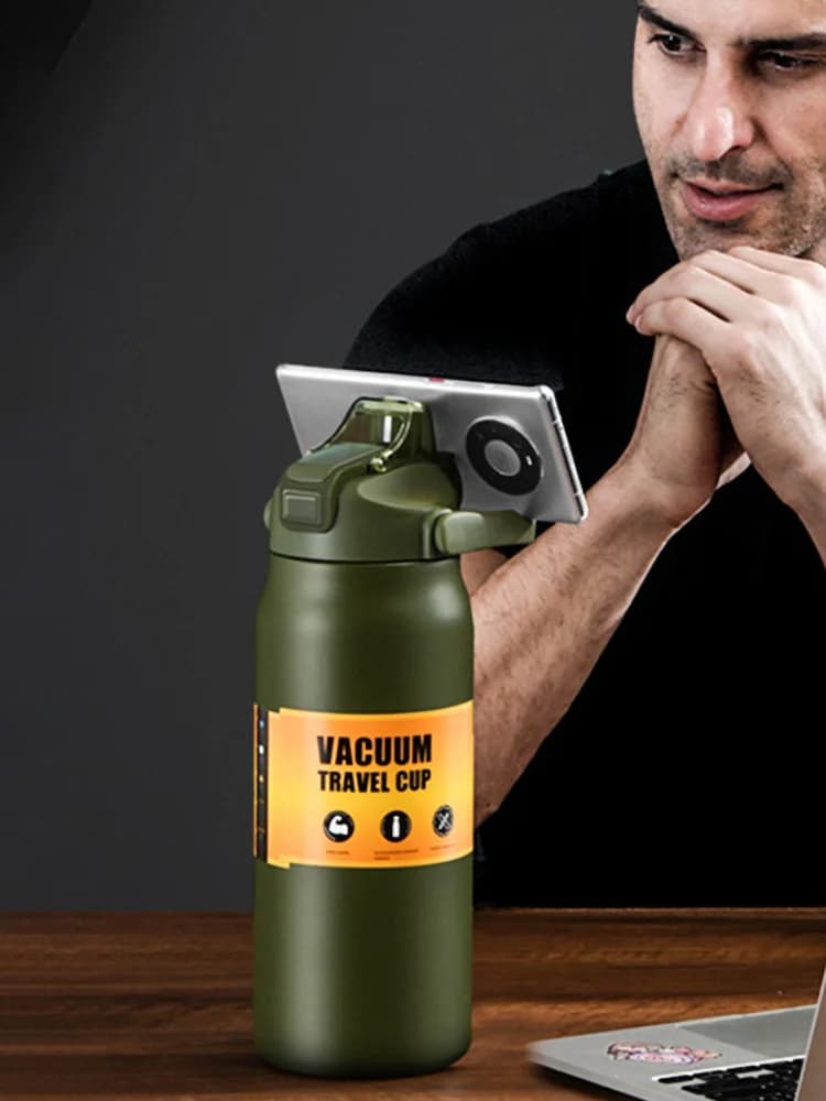 תרמוס טמבלר חוץ עם קש 0.8-1.5L
