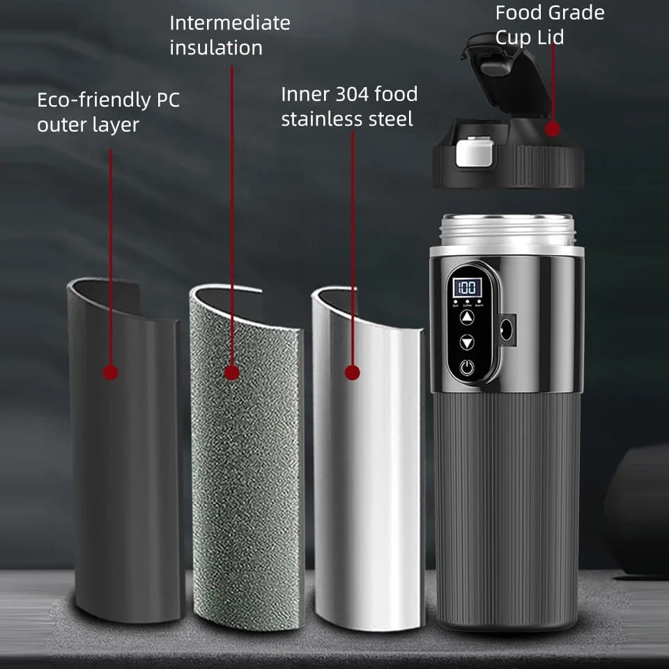 ספל חימום חשמלי 500ml 12V/24V
